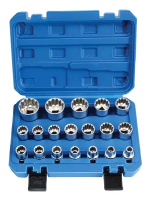 Nástrčné hlavice multiprofilové Gear Lock 1/2" 12hranné, sada 19 ks - SATRA - MojeDílna Rychlé Dodání